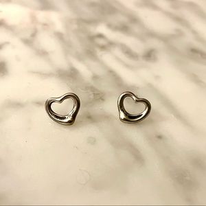 Tiffany & Co. Sterling Silver Open Heart Stud Earrings